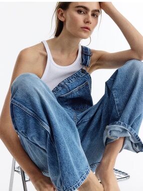H&M Cotton Denim Overalls Small